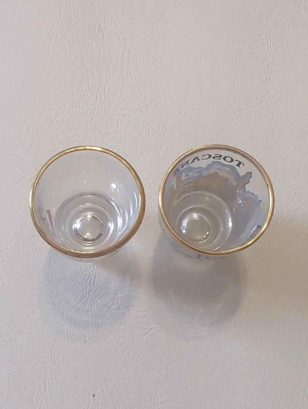 Set Of Italian Souvenir Shot Glasses Italy Tuscany Firenze Pisa Two Shot Glasses